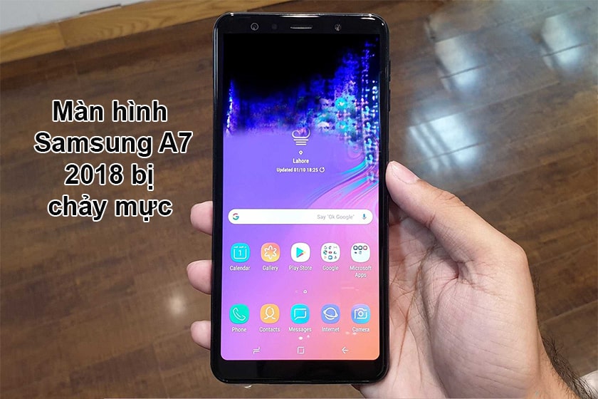 Màn hình Samsung A7 2018 bị chảy mực