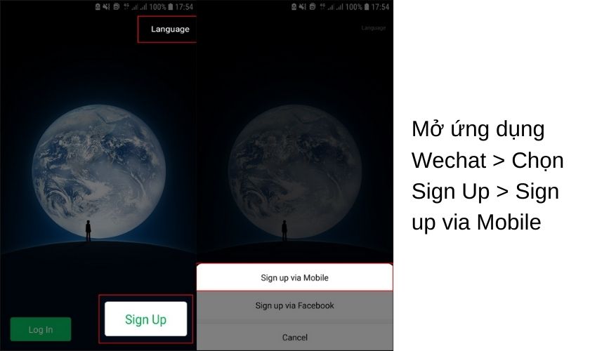 Cách đăng ký nhanh ứng dụng Wechat