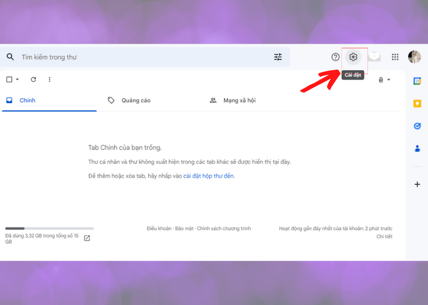 cách đổi tên trên Gmail bằng máy tính