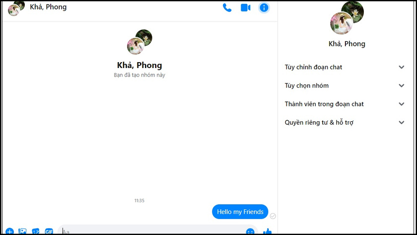 cách tạo nhóm chat trên Messenger bằng máy tính hoàn thành