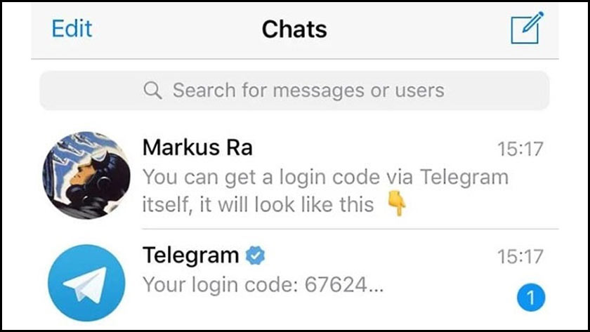không nhận được mã code khi đăng nhập telegram