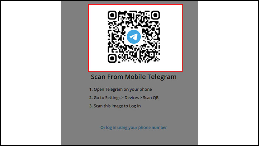 quét mã qr để đăng nhập telegram