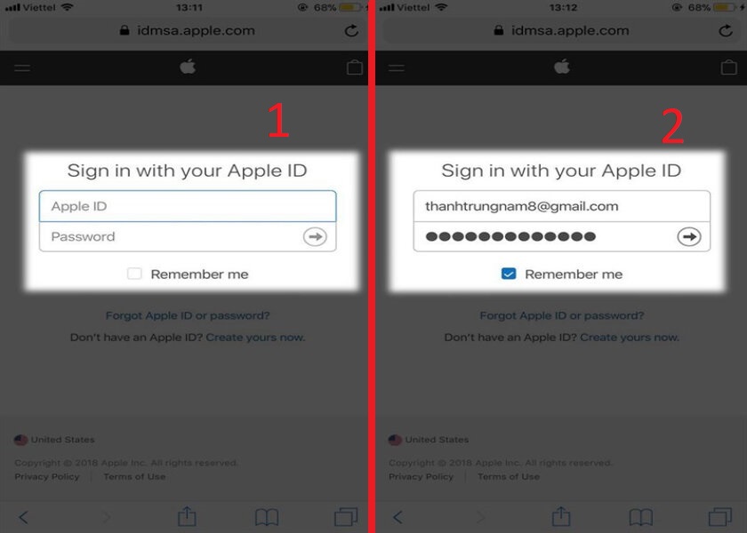 nhập Apple ID đang đăng nhập trên iPhone
