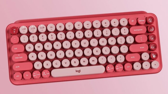 bàn phím logitech màu hồng