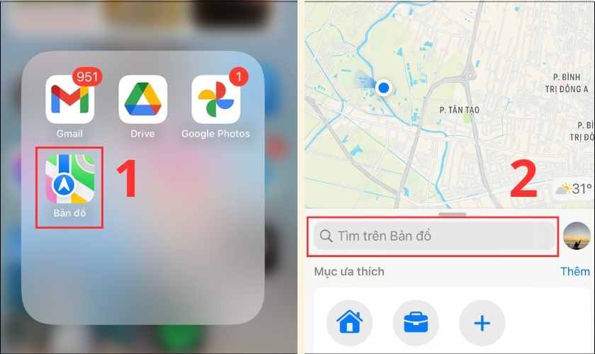 Tìm cây ATM gần đây nhất bằng app Bản đồ của iPhone