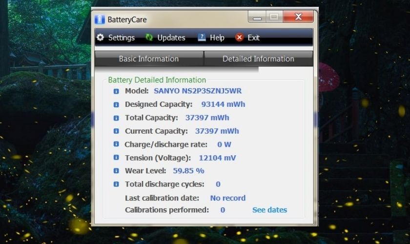 Mức độ chai pin trên laptop mà bạn đang cần kiểm tra.