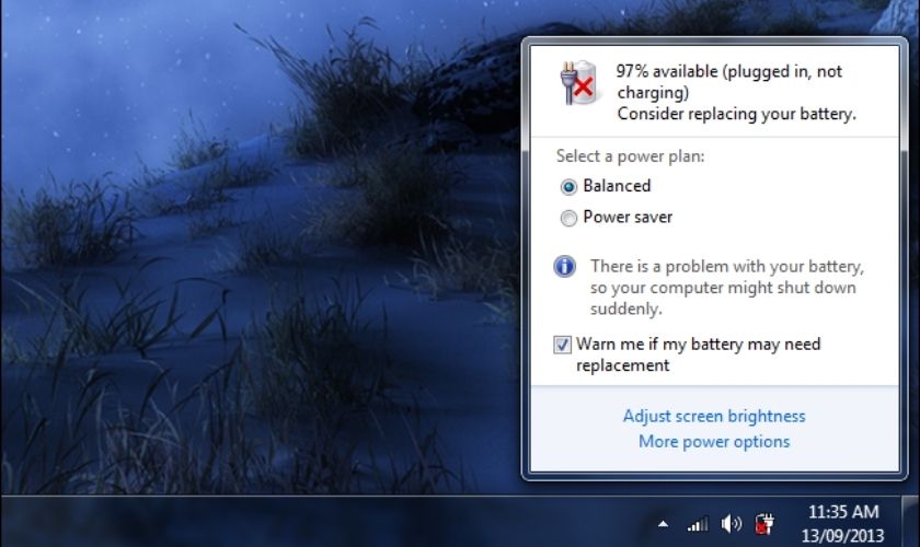 Biểu hiện pin laptop chai, hư hỏng