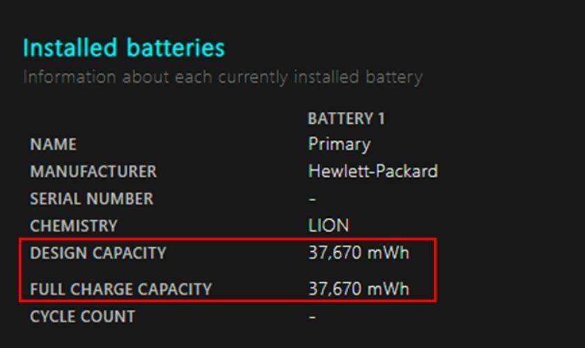 Mở file "battery-report.html"
